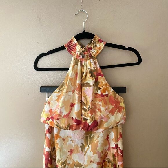 Significant Other Lapis Dress Watercolor Floral maxi midi halter rayon Revolve - Picture 11 of 13